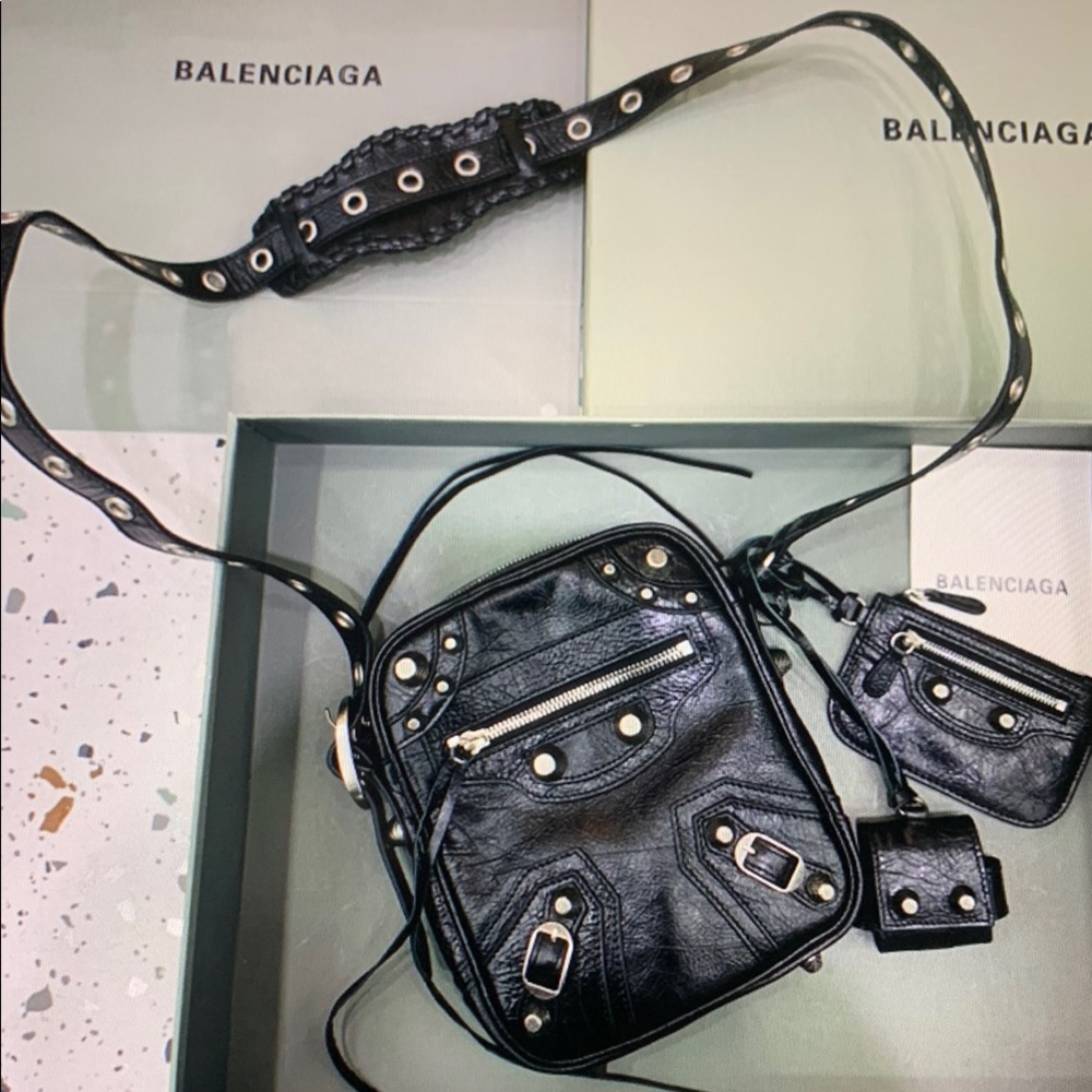 Balenciaga Studded Black Crossbody Bag